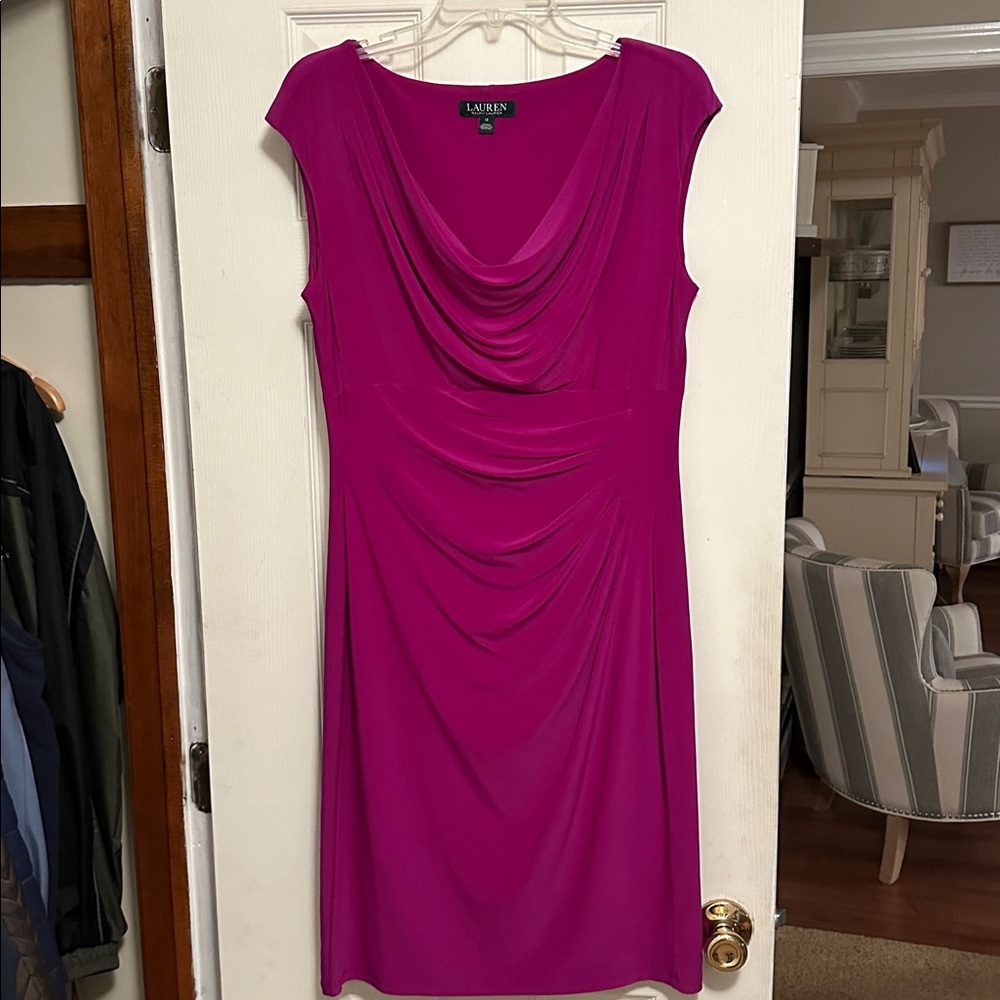 Lauren Ralph - Lauren Fuchsia Draped Dress